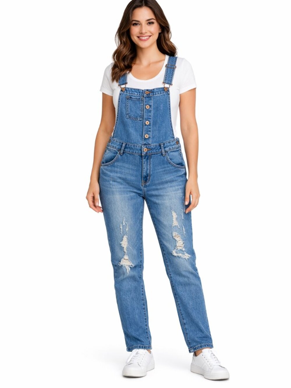 Ardene Distressed Denim Overalls